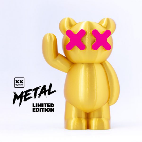 Metal edition bear (Metal gold/Neon pink)